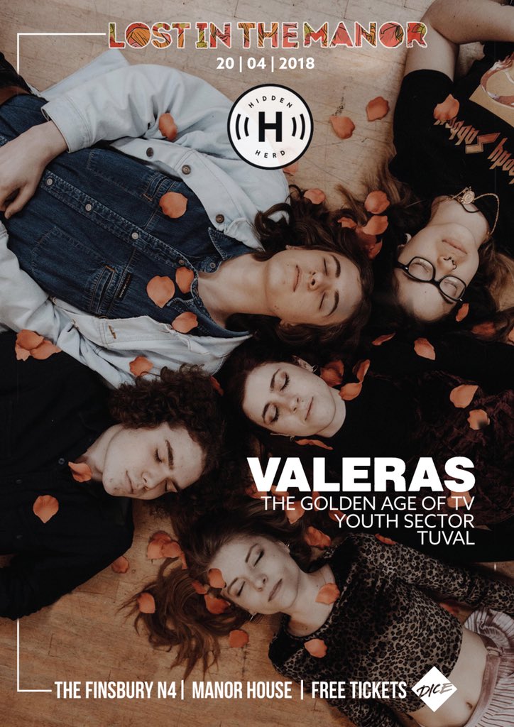 LIVE 📆 | Our next London gig with <a href="/LostInTheManor/">Lost In The Manor</a> at <a href="/TheFinPub/">The Finsbury</a> is on Friday (20th April). Join us for <a href="/valerasband/">VALERAS</a>, <a href="/tgaotv/">The Golden Age of TV</a>, <a href="/youthsectorband/">youthsector</a> and <a href="/Tuvalmusic/">Tuval</a>. RSVP to the Facebook event here ➡️ bit.ly/2IZGa2S 🎶