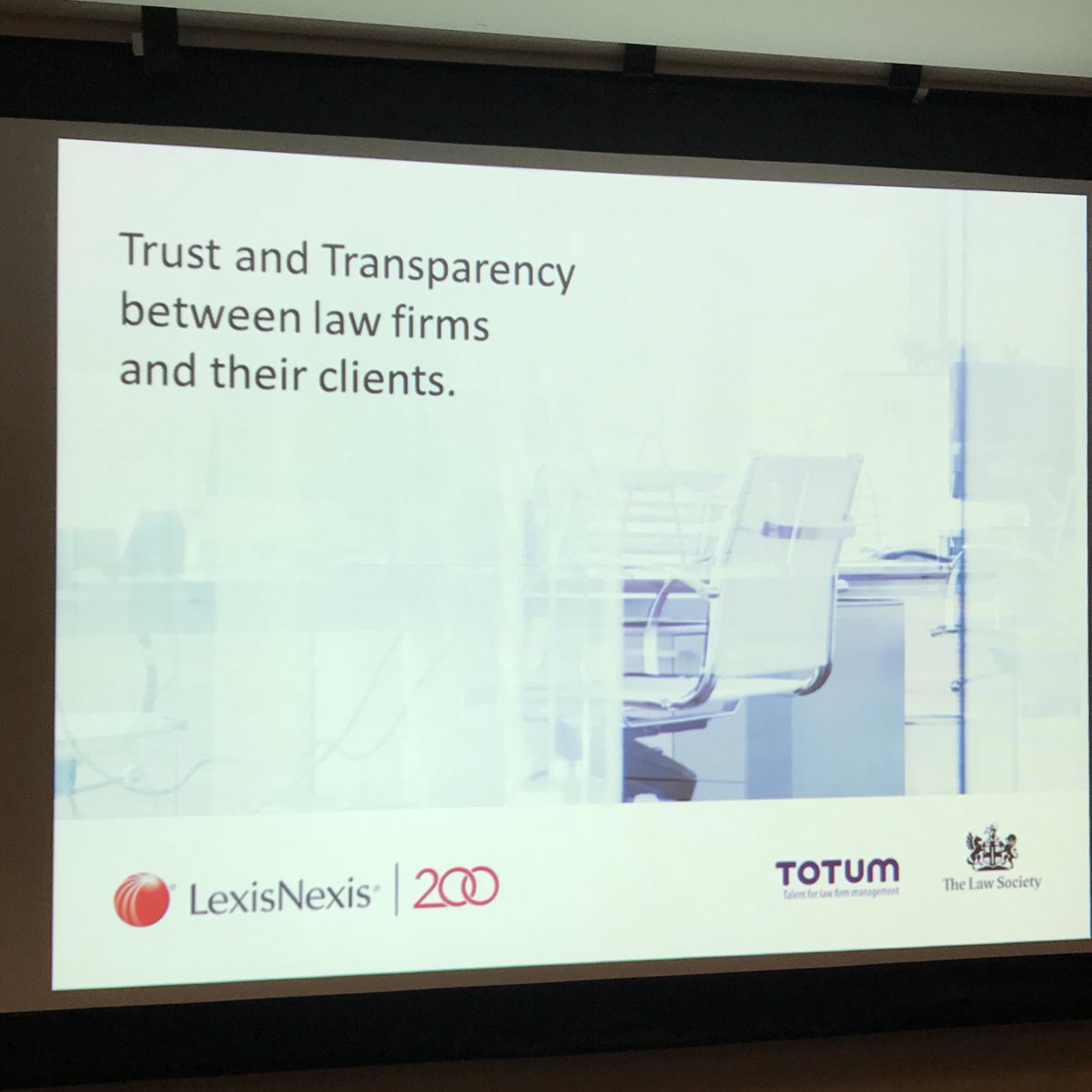 LexisNexisUK's tweet photo. Nearly ready for our exclusive breakfast briefing on trust &amp; transparency between law firms &amp; clients, together with @TheLawSociety, @totumtalks and @CambridgeExecEd #clientlawyertrust https://t.co/17EGnOqIl7