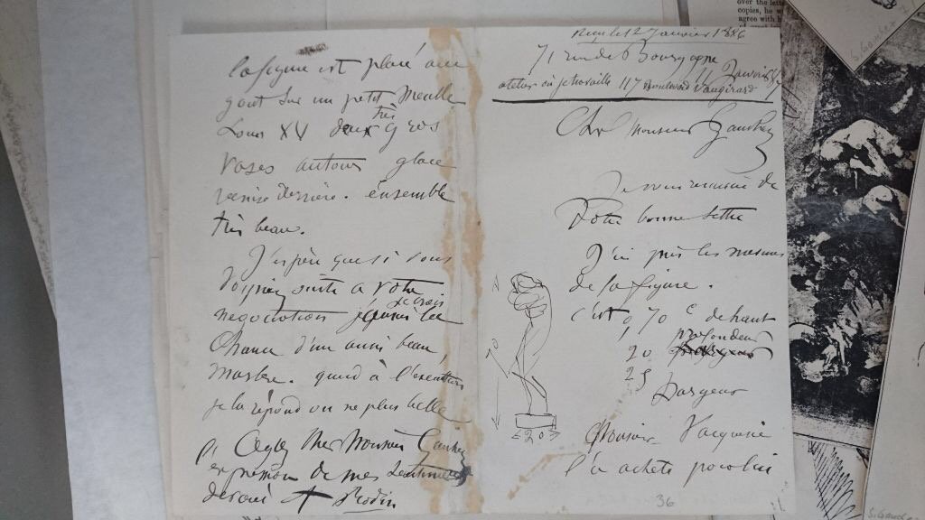 Staatsarchiv's tweet photo. Day 17 #Archive30 A collection: A rather unexpected collection in our archive is called "Sammlung Gauchez". Its a collection of correspondence of art dealer Leon Gauchez. Here we present some examples of letters written by Auguste #Rodin See also https://t.co/amL1QCURoy https://t.co/AUi7OV3SSU