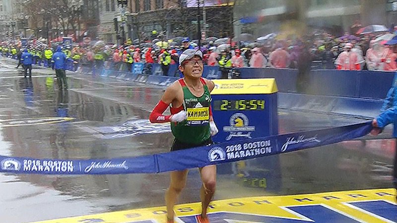 Running365in's tweet photo. Hats Off to Yuki Kawauchi for winning the Boston Marathon 2018. 

Yuki doesn't run professionally. He works full-time in a government job and pays for training and racing out of his own pocket. Hence, he has immense fan following in Japan and dearly referred to as Citizen Runner. https://t.co/iSGxrJQ3XT