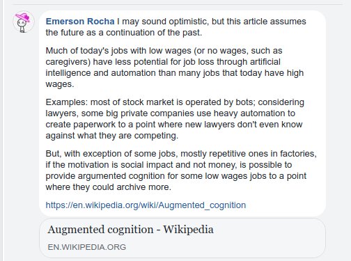 fititnt's tweet image. &quot;I may sound optimistic, but &apos;Escaping Poverty Requires Almost 20 Years With Nearly Nothing Going Wrong&apos; assumes the future as a continuation of the past.&quot;

TL;DR: some #A11y tools can serve even as #AugmentedCognition and pave the way for #AI4Good

facebook.com/groups/ieeesig…