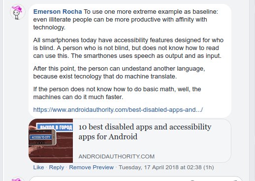 fititnt's tweet image. &quot;I may sound optimistic, but &apos;Escaping Poverty Requires Almost 20 Years With Nearly Nothing Going Wrong&apos; assumes the future as a continuation of the past.&quot;

TL;DR: some #A11y tools can serve even as #AugmentedCognition and pave the way for #AI4Good

facebook.com/groups/ieeesig…