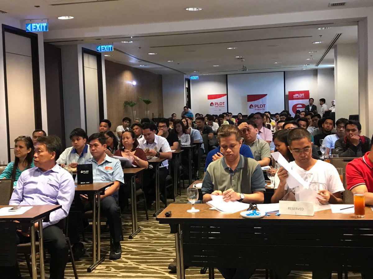 PLDTEnterprise's tweet photo. #PLDTSMENation and ePLDT see a full house at the South Luzon leg of its cyber security-focused talks series themed, "Decode" #FearlessEnterprise https://t.co/JH0qwUI6pB