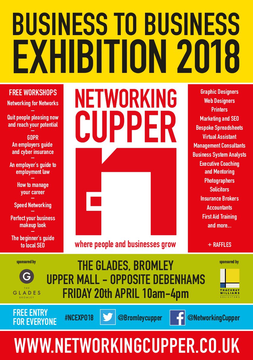 BromleyCupper's tweet photo. #NCEXPO18
#NetworkingCupper Expo Networking Event
We are holding the largest networking event for businesses
If you run a Networking Group/Business please come along
Please share with members
Venue~The Glades - Upper Mall - opposite Debenhams
#Bromley #croydon #BeckBromFL https://t.co/BQfaInvSQ6
