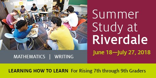 PALWorkshopsNYC's tweet photo. Getting Back to Basics: Learning How to Learn with Summer Study at Riverdale https://t.co/qwDZZtWwIP https://t.co/aSyOY39H25