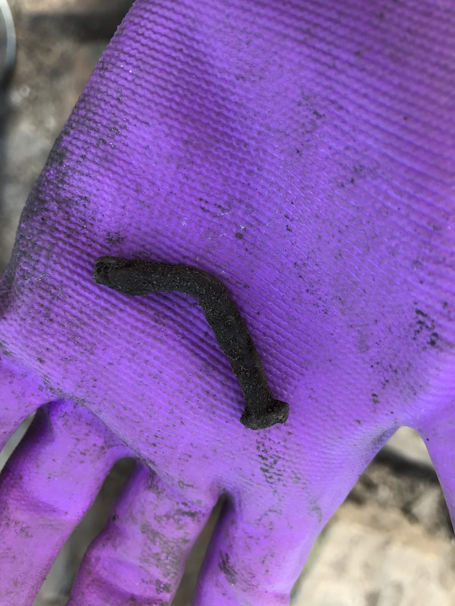 I found a nail! Finding artefacts when you dig on an archaeological site is the most exciting thing. Can’t wait to bring this into the classroom! #KLAP2018 #acuedu_p