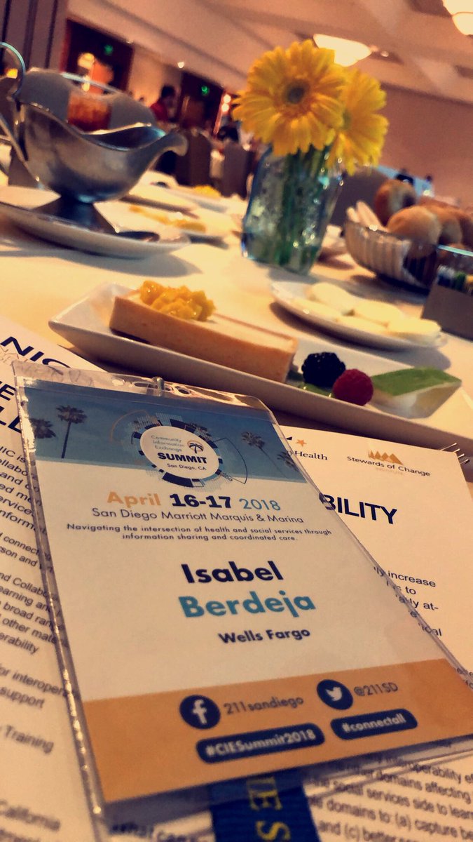 IBerdeja's tweet photo. Community Information Exchange Summit 2018 
Thank you @MANAdeSanDiego , @WellsFargo @211SD @SDCTrainingctr for the opportunity to be there and learn. 
Connect and serve the disconnected 
#ciesummit2018 #connectall #manadesandiego #wellsfargo #211sd #marriott #sandiego #downtown https://t.co/evoeXnFpyQ