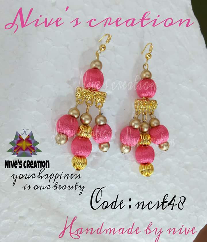 nivescreation's tweet photo. 💗💗 Lovable beaded earrings 💗💗
Code : ncst48 &amp; ncst53
Colours can be customize as per your choice !! 
Inbox me for price details !!!
#beaded #goldeneffect #pearls #peach #green #cute #hangings #longone #picksoon #customization  #done #tryingnew #happy https://t.co/bCwCAJqk9p