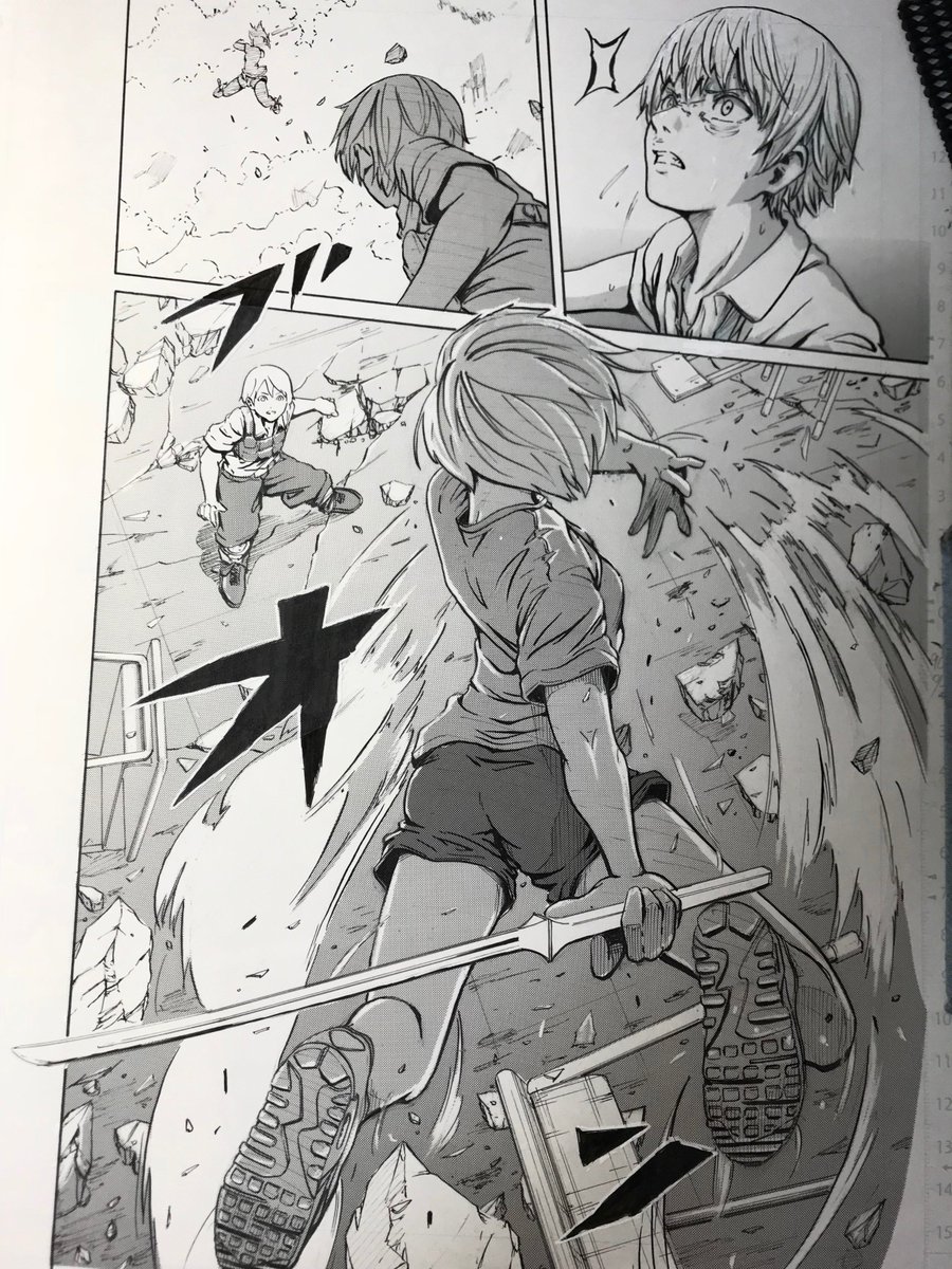 ジャンプ特集である。JUMP特集である。トリミングが面倒なので写メをちょくで貼っている。
どうでもいいですが、基本私は動きにはあまり動線や効果線は使いません。
あ、これもそっか、第一巻に収録されているのか・・・(←ステマ)