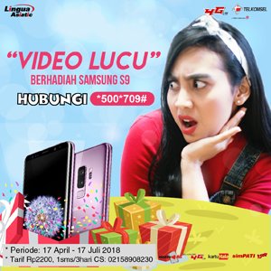Lingua_Asiatic's tweet photo. Mau hadiah handphone Samsung Galaxy S9, Samsung Galaxy A8 dan voucher TCASH? Registrasi layanan di *500*709# lalu Kirim foto/video lucu versi kamu dengan mention ke @Lingua_Asiatic dan hashtag #TelkomselLucu https://t.co/4Ex4nP1yTX