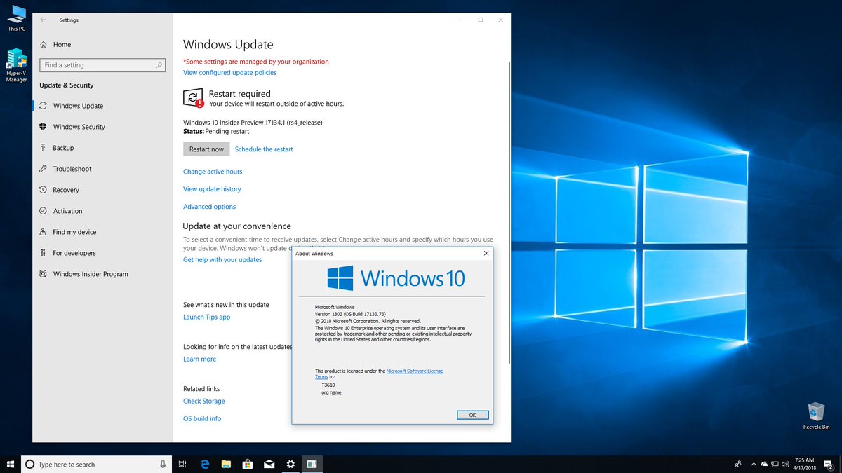 Windows 10 version 1803 ISO