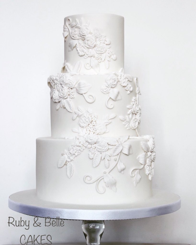 CakesRuby's tweet image. White on white bas relief wedding cake #wedding #weddingcake #cake #tieredcake #bride #bridetobe #brighton #hove #sussex #britishdesiger