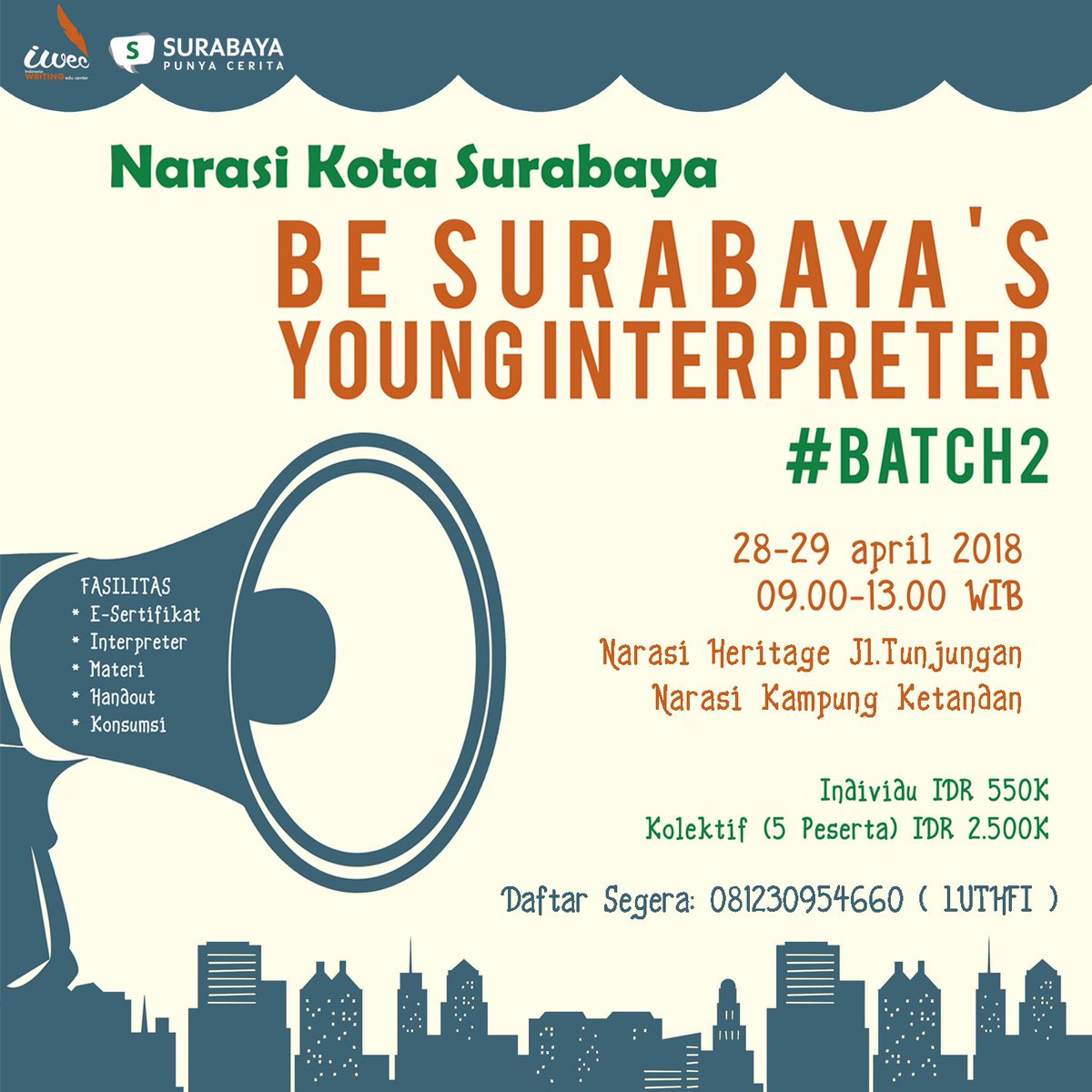 iwec_indonesia's tweet image. Tinggal beberapa hari aja nih. Buruan daftarrr

#iwec #iwecindonesia #younginterpreter #interpreter #interpreting