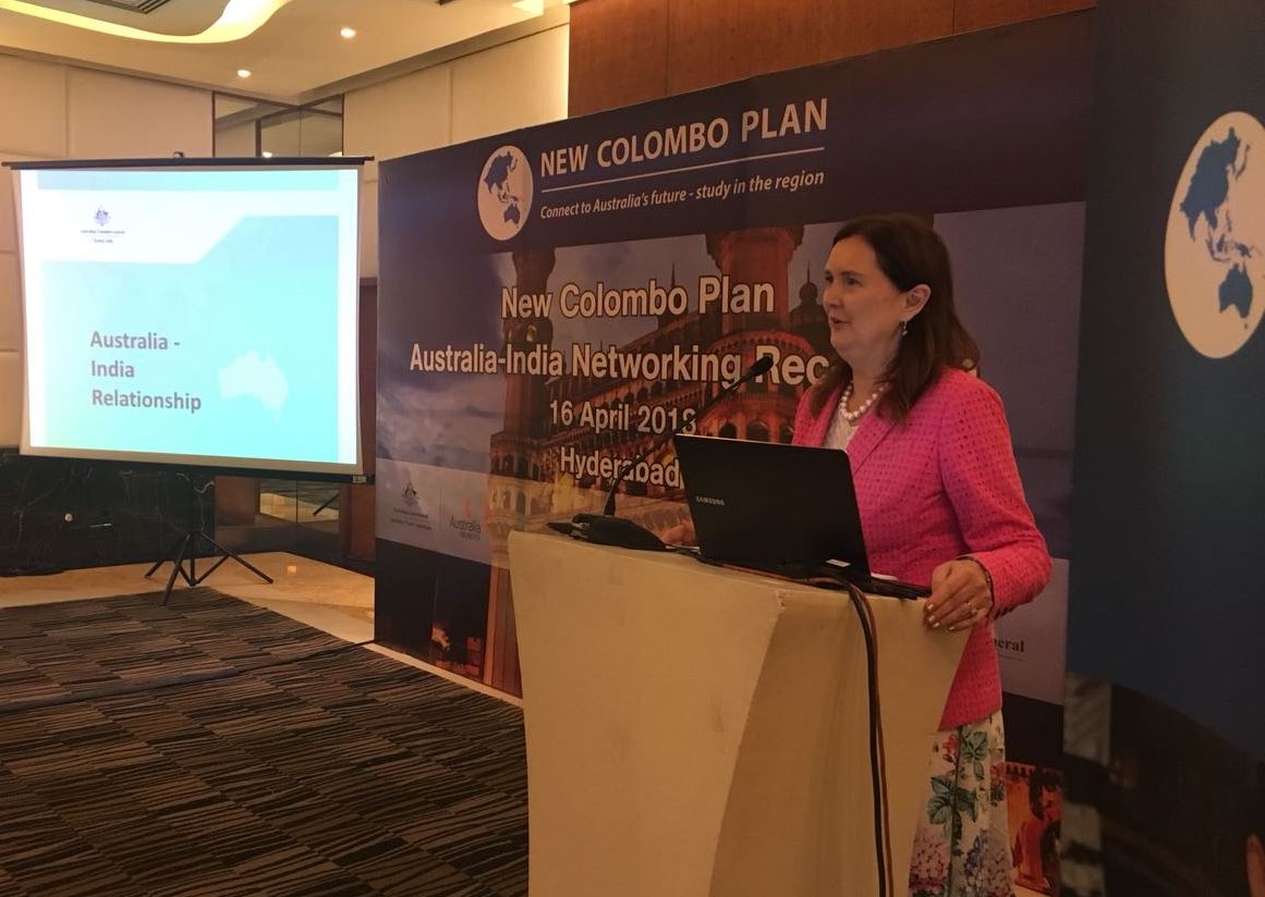 AusCGChennai's tweet photo. Talked to leading corporates &amp; #educational institutions in #Hyderabad about Australian Government’s signature initiative @NewColomboPlan https://t.co/CAAsmR2Vru