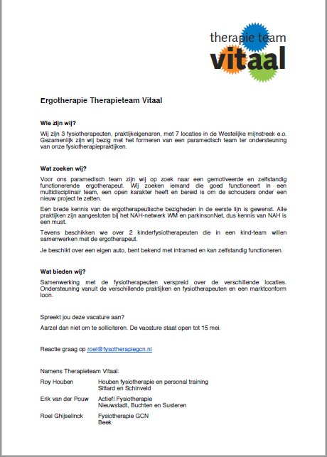 FysioGCN's tweet image. Vacature ergotherapie Westelijke mijnstreek! #ergotherapie #Beek #fysiotherapie #samenwerkenloont