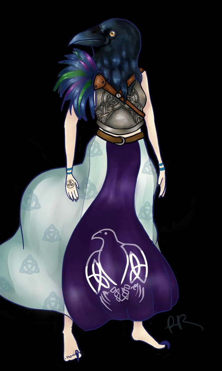 pho_soup's tweet photo. Some art inspired by The Morrigan from Celtic mythology https://t.co/aEn0kyvou9