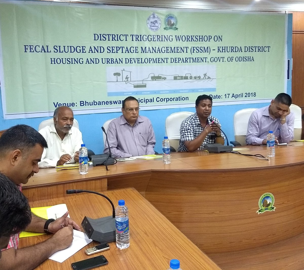 bmcbbsr's tweet photo. A district level #triggeringworkshop on Fecal Sludge and Septage Management #FSSM for Khurda District is being held at BMC office, #Bhubaneswar 
@HUDDeptOdisha https://t.co/7COePiSmWy