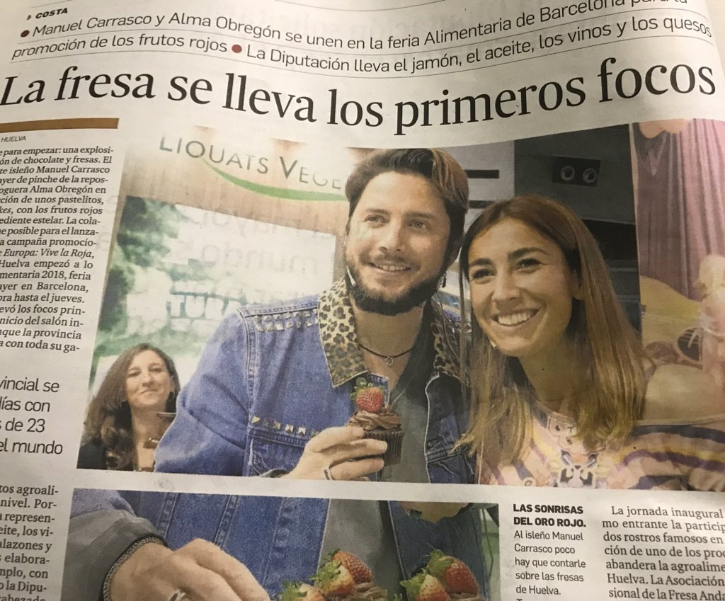 La #Fresa se lleva los primeros focos <a href="/manuelcarrasco_/">Manuel Carrasco</a> <a href="/alma_cupcakes/">Alma Obregón</a> <a href="/huelva_info/">Huelva Información</a>