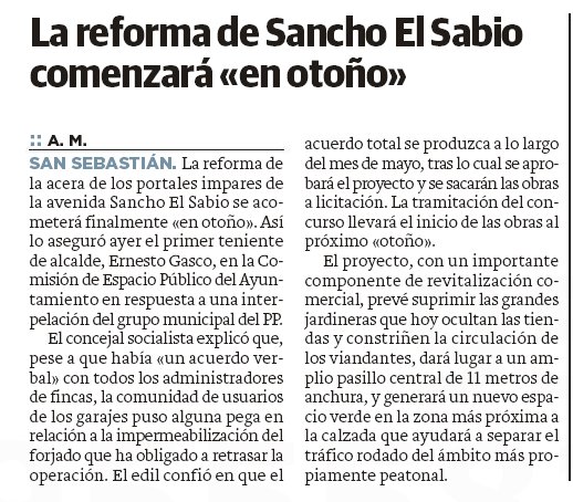AnderGurusa's tweet photo. El #SeRetrasa de hoy es para... la reforma de Sancho el Sabio. PNV-PSOE la anunciaron en septiembre de 2016. Y en año y medio, lo único que han hecho es retrasarla. Y ahora anuncian otro retraso #Donostia #GrandesGestores https://t.co/Ed22Ug5UtP