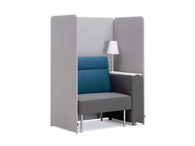 Fursys All-In-One Work Pod, complete with sofa mid back, IT box and freestanding connector screen - ow.ly/mUqs30jwEoS