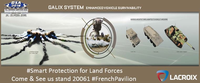 LACROIX_Defense's tweet photo. #DSA2018 day2 « No Compromise on Defence Preparedness » @HishammuddinH2O @MINDEFMalaysia @TenteraDarat @AffandiMyCDF Our Team would be honored to present GALIX FS: #SmartProtection increasing vehicle survivability for #APC #LTFS or #RetrofitProgram more https://t.co/P7041VkANT https://t.co/4zJdKTtf77