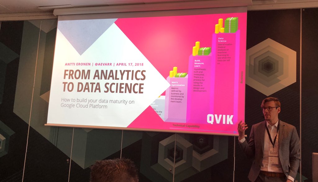 Pia_Hoglund_'s tweet photo. Next on stage at #cloudconfession in stockholm @qvik and @Aevarr - how does the roadmap look like from analytics to data science 😎 https://t.co/RUXMbA5Bfx