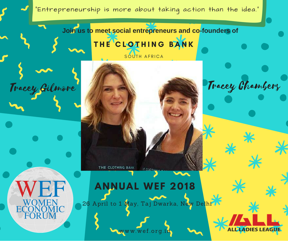 WomenEcoForum's tweet photo. Join us to meet social entrepreneurs and co-founders, The Clothing Bank, South Africa who share their journey of entrepreneurship with impact.
#WEF18 #TraceyGilmore #TraceyChambers @harbeenarora https://t.co/q5gfO4KSKm