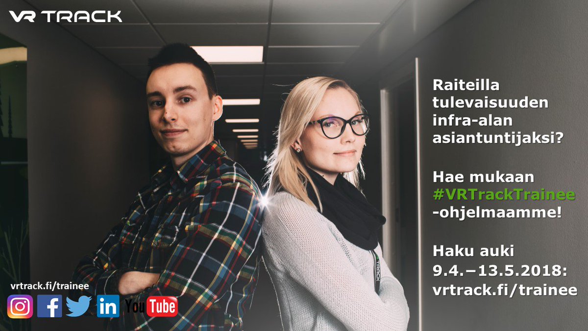 NRC_Finland's tweet photo. Joko huomasit, että #VRTrackTrainee-hakumme on jälleen käynnissä? Haemme ohjelmaan mukaan sinua, tekniseltä alalta vastavalmistunut, #infra- tai #sähkö-alan osaaja. Hae mukaan 13.5. mennessä! https://t.co/sZTIhrla1K https://t.co/stSAAOeMAf