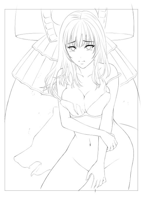 本日の一枚。
今回の扉絵表紙の線画。。
人狼ゲームはじめます 