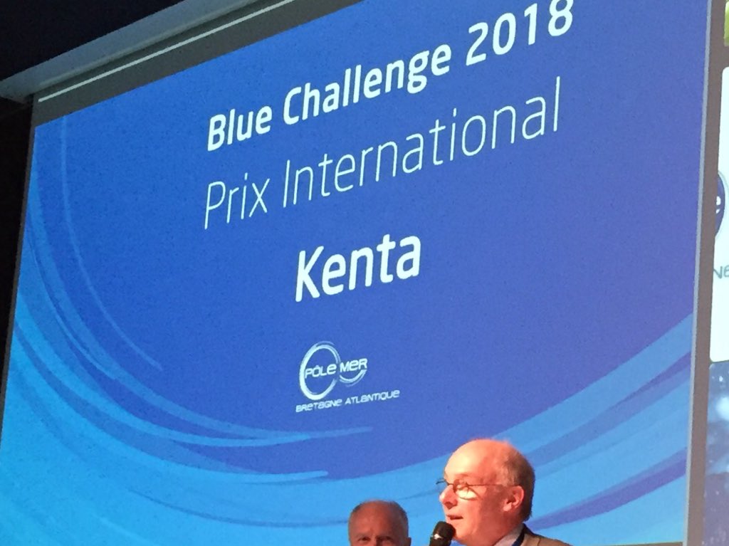 PoleMerBA's tweet photo. Prix international du Blue Challenge pour Kenta qui développe des solutions de télécommunications en mer au #PMBA18 by @PoleMerBA https://t.co/HU6SPGyTKz