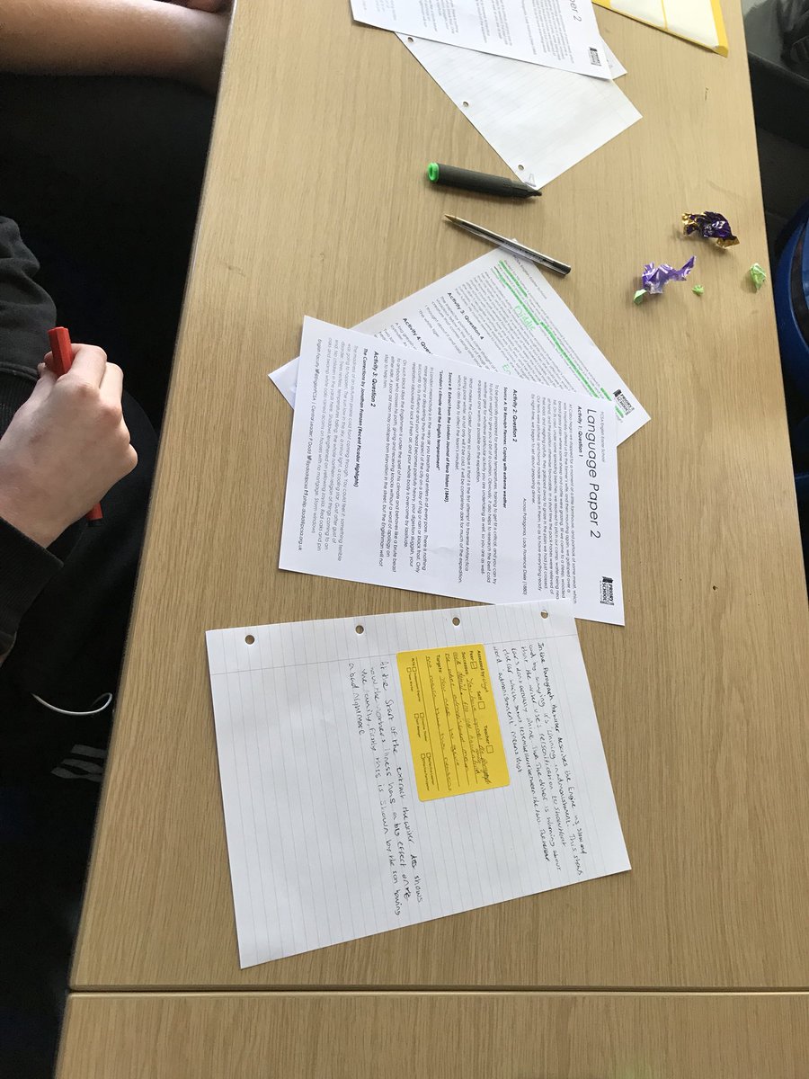 MissRobertsPCSA's tweet photo. @MissKAaron @Priorycsa @EnglishPCSA @NevilleColes Some fantastic responses to Paper 1. #PEEA #PETER #StepstoSucess https://t.co/4ie34QKSO5