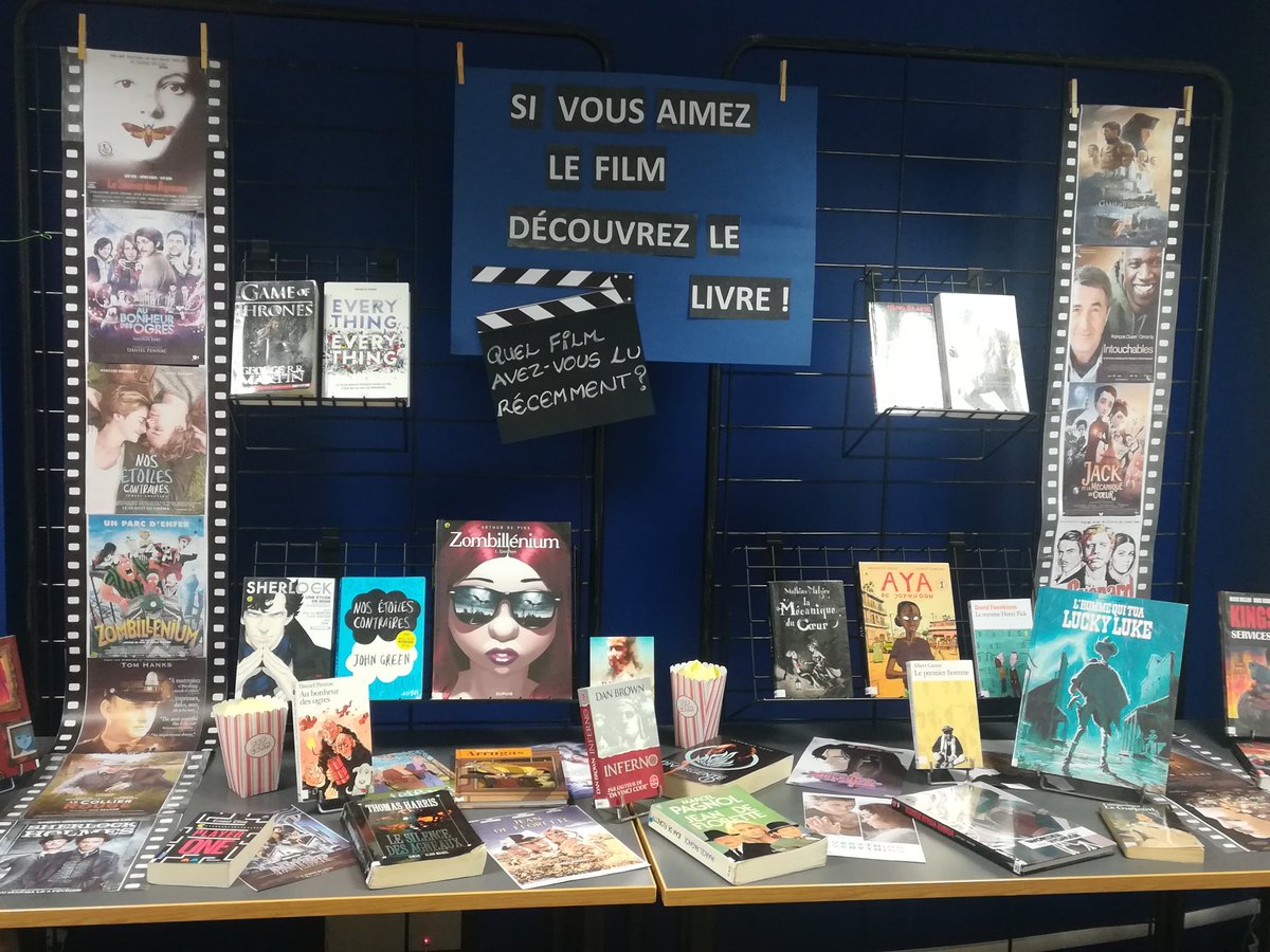 cdibranly28's tweet photo. Sélection 'Lisez un film' au CDI du @lyceeBranly28. A découvrir jusqu'aux vacances ! #ouvronsnoscdi #traamdocOT https://t.co/BnxZTKfgtt