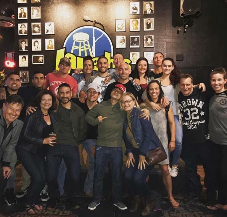 AdamComedian's tweet photo. Loved seeing Team Alpha Male at my show tonight. @ConnieElkins14 and @Adam_Corrigan and @LeslieSmith_GF killed it. Thanks again for the support. #TAM4Life https://t.co/abeHlnsm2v