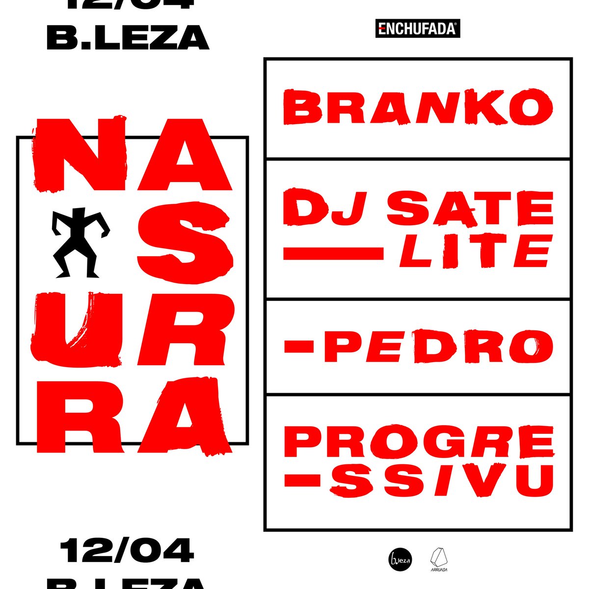 Enchufada_label's tweet photo. Lisboa, já só falta uma semana☝🏼 Na terceira #NASURRA dançamos ao som de @BRANKOOFFICIAL, @djsatelite_, @pedro_damaia e #Progressivu
RSVP: https://t.co/RxmKMN7GOi https://t.co/o8cilcqFxh
