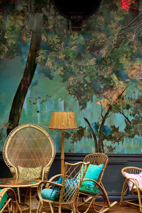 WeDoWallpaper's tweet photo. How rich is this wall design, great inspiration for a boho indie feel cafe or even a welcoming cosy space in the home #interiordesign #boho #indie #cafedesign #wedowallpaper #pinspiration #walldesign #wallpaper #murals https://t.co/NfcfTMmDEL https://t.co/73Lo0MlLqo