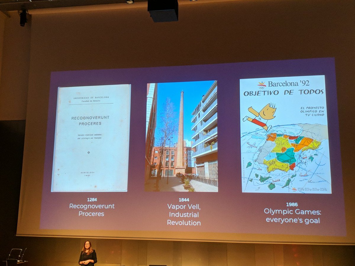 co_create's tweet photo. Design to enhance peoples rights. Three moments in BCN. Right to freedom and identity in BCN in 1284, Vapor Vell factory place of entrepreneurs 1844, Olympic games crowdsourcing 'objectivo de todos' 1986 @marabales #designdoesforum https://t.co/EaxzOIDsUP