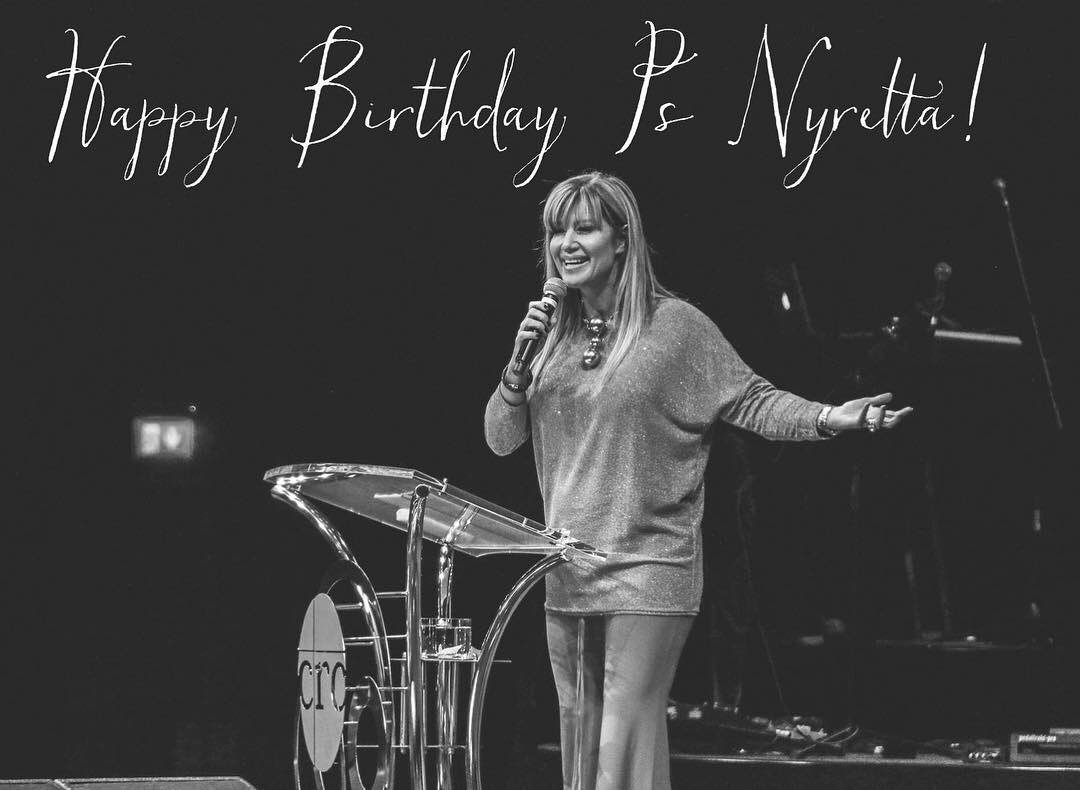 HAPPY BIRTHDAY PS NYRETTA!!! 🎉🎊🎂🎈 Trust you’ll enjoy a tremendous day with the people you love! Thank you for your love, kind spirit and brave heart!! We honour you as our Spiritual Mother and Leader in this great CRC Vision! <a href="/NyrettaBoshoff/">Nyretta Boshoff</a>