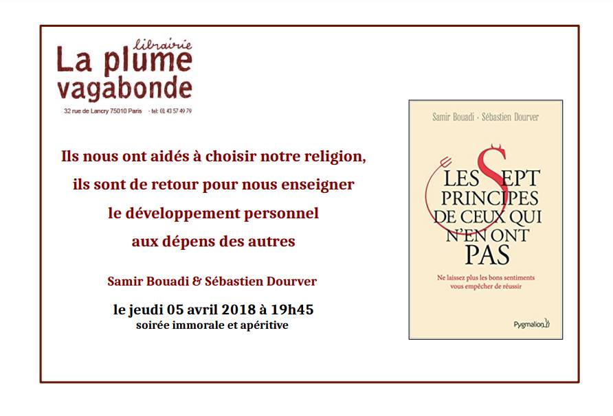 ed_Pygmalion's tweet photo. Ce soir, @SebDourver et @SamirBouadi dédicacent leur dernier titre “Les Sept principes de ceux qui n’en ont pas”  à la librairie La Plume Vagabonde !  Serez-vous assez courageux pour allez à leur rencontre ? 😈 Toutes les infos ici :  https://t.co/jtTDCtru1j https://t.co/eUvrp8mkSj