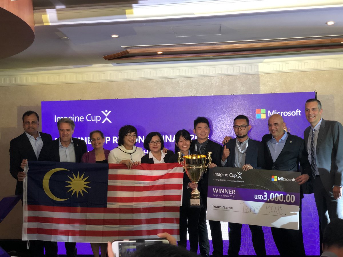 ChengBinTham's tweet photo. Malaysia!! Imagine Cup Regional Final 2018 Champion #ImagineCup https://t.co/awJXzac2kc