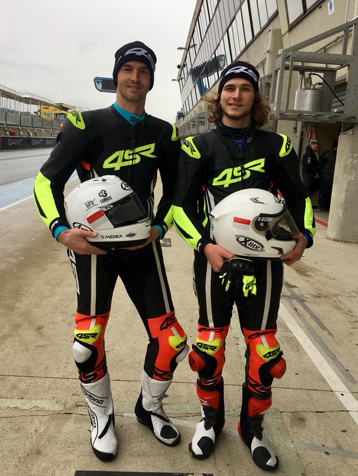#4SR riders <a href="/MatejSmrz/">Matej Smrz</a> &amp; <a href="/98hanika/">Karel Hanika</a> at the first 24 Hours Le Mans test. Buy the same 1PC off-the-peg suit Racing NEON > bit.ly/2E2yATD