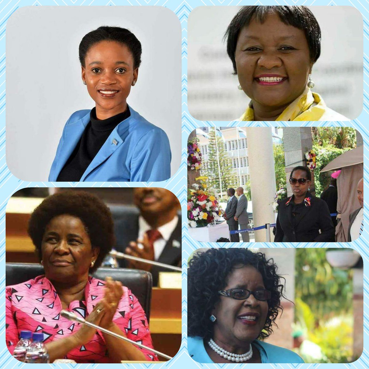 lillianmoremi's tweet photo. Celebrating our #WomenInParliament
1. Hon.Kenewendo -Investment, Trade &amp; Industry
2. Hon.Makgato -Nationality, Immigration &amp; Gender Affairs
3. Hon.Dow -Infrastructure &amp; Housing Development
4. Hon.Venson-Moitoi -Local Government &amp; Rural Development
5. Hon. Tshireletso (LGRD) #BW https://t.co/a7EqyJiwbb