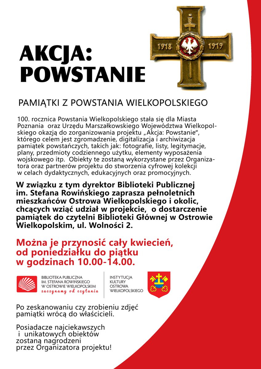 BiblRow's tweet photo. Zapraszamy do udziału w projekcie "Akcja: Powstanie" #powstaniewielkopolskie #RepublikaOstrowska https://t.co/xVdI1hCqp4