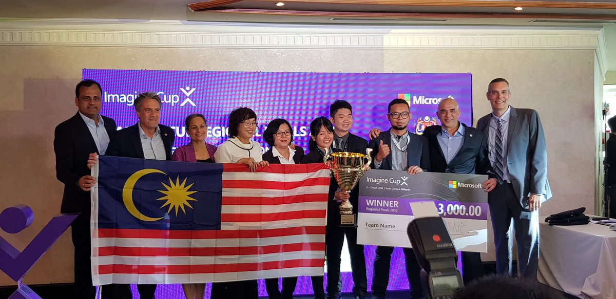 Supachai_Srnp's tweet photo. ผลรางวัล #ImagineCup #ImagineCup2018
รางวัลชนะเลิศ อันดับ 1 Malaysia
รองชนะเลิศอันดับ 1 Thailand
รองชนะเลิศอันดับ 2 Singapore
และ South Korea ทั้ง 2 ทีม , เนปาล และอินโดนีเซีย ได้ไปต่อแข่งขันที่กรุงซีแอตเทิล ประเทศสหรัฐอเมริกา  แล้วเจอกันครับ😁  #Microsoft https://t.co/3t3fn3i5rR