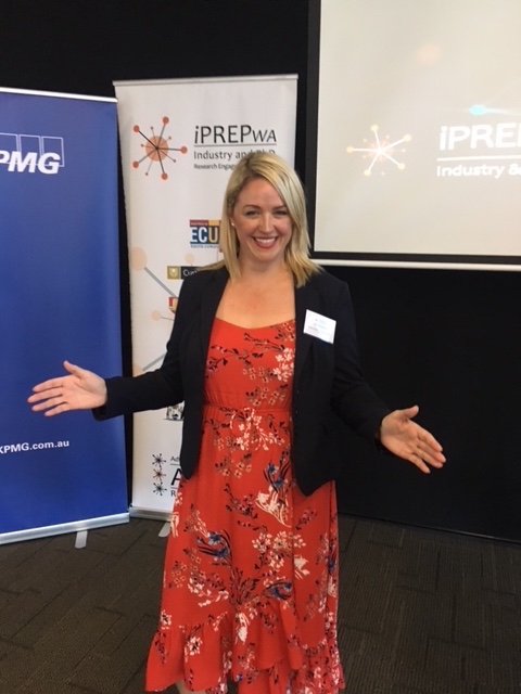 iPREP_WA's tweet photo. @VikHodgson kicks off the iPREPWA Presentation Event for Round 1, 2018 @ECUResearch @CurtinUni @UWAresearch @MUniResearch @notredameaus Thanks @kpmgaustralia for having us! #iprepwa #waresearch #industry #phd https://t.co/A1OWwfDqT0