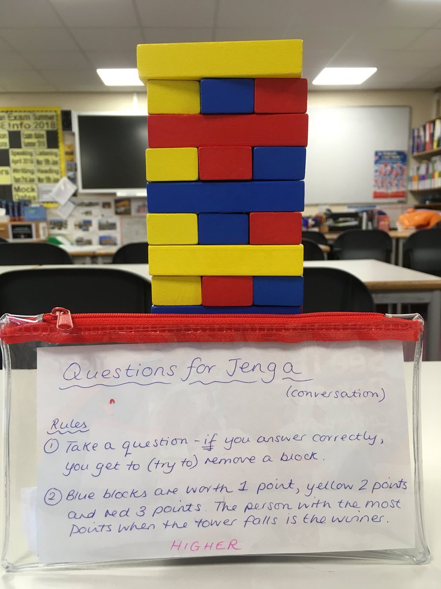 LouiseSamworth's tweet photo. All ready for a morning filled with fun revision for the speaking exam - thanks for any ideas borrowed from the awesome #mfltwitterati https://t.co/uPN8FSbfHV