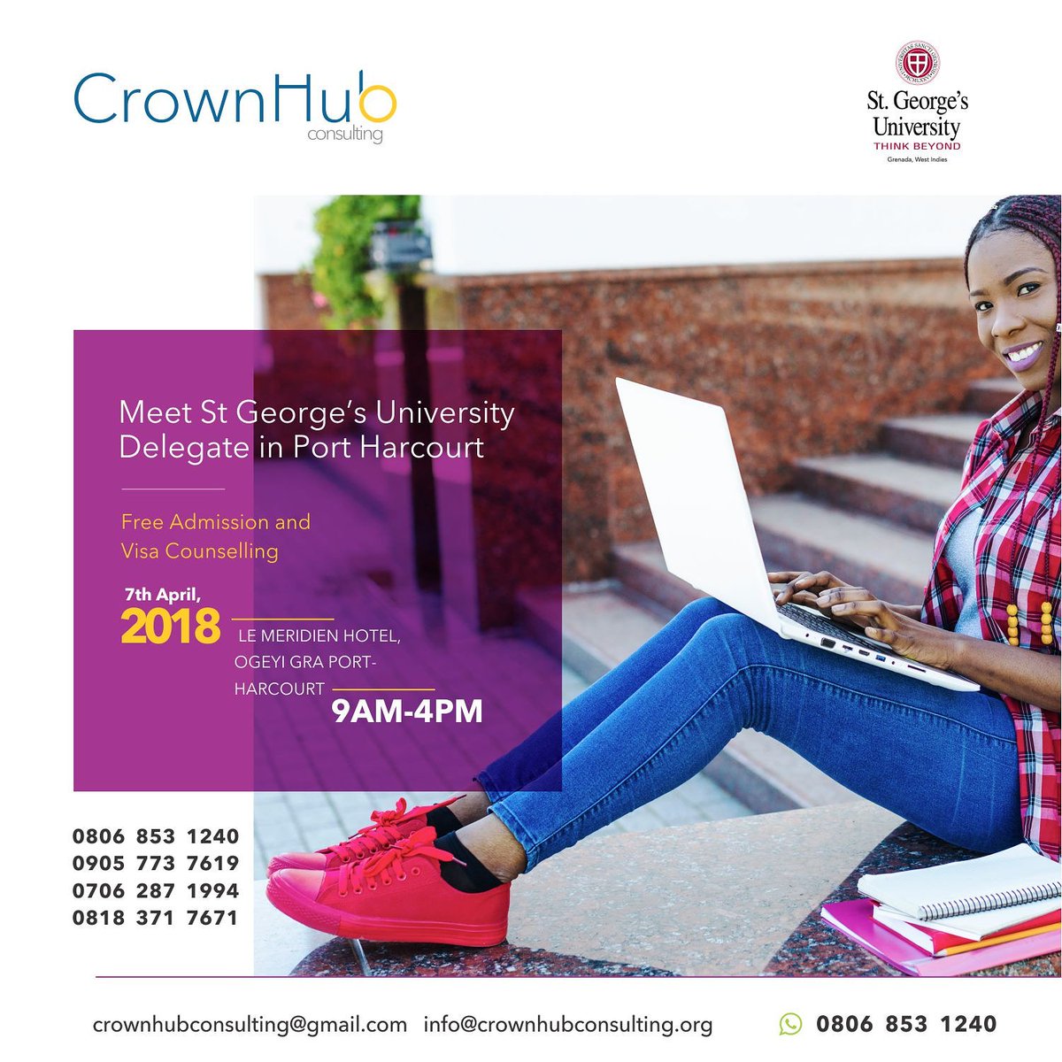Crownhub's tweet photo. Interested in Studying  Medicine at a Top Tier Medical University?
Book an Appointment with Victoria Kimotho as she explores admission,visa and benefits of studying Medicine @StGeorgesU @vikkimwari
@StudyingAbroad

Kindly register here: https://t.co/7cuJuNPRK6 

 08068531240 https://t.co/0LOcaXPbmE