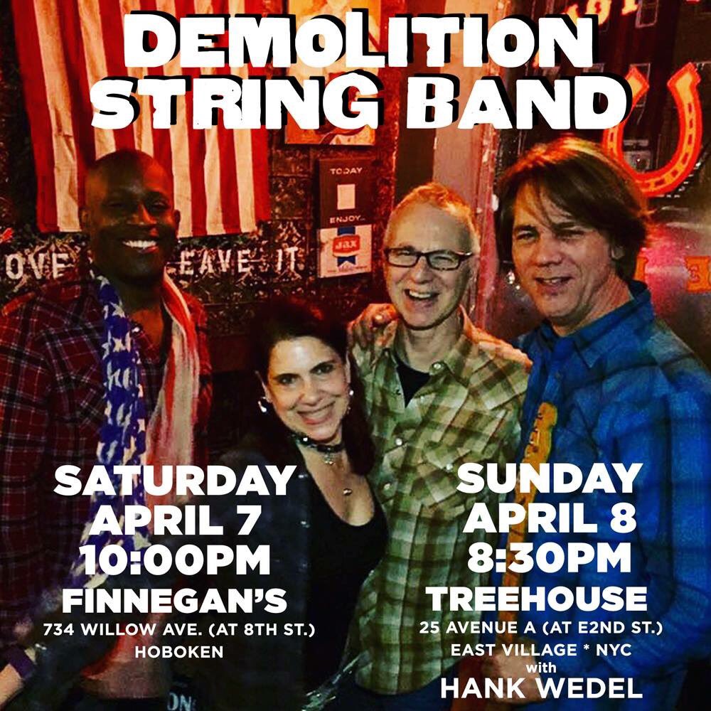 Double header this wkend! Finnegan’s in Hoboken and The Treehouse on the Lower East Side, ‘s gonna rawk! #twangandrock