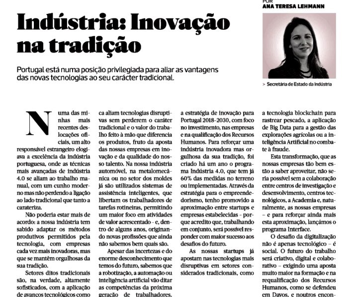 O meu artigo na Revista Exame. Para ler na íntegra na edição online e em papel.
#inovacaonatradicao #industriadofuturo