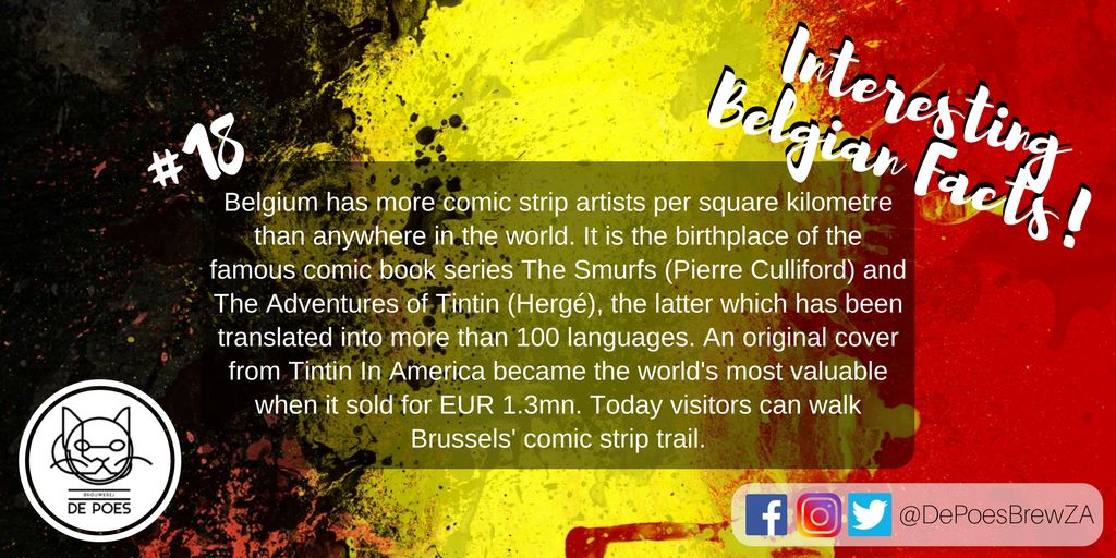 DePoesBrewZA's tweet photo. What is YOUR favourite Belgian comic creation?
#DePoes #BelgianFacts https://t.co/pw5lmYBMUr