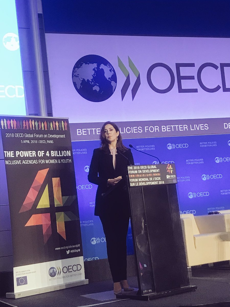 Katja_Iversen's tweet photo. The single most important investment for a prosperous world is the investment in #genderequality - HRH Crown Princess Mary of #Denmark kicks of the #OECDgfd highlighting investment in women, youth, #srhr education and economic empowerment as crucial. https://t.co/MX1q4VkWxd
